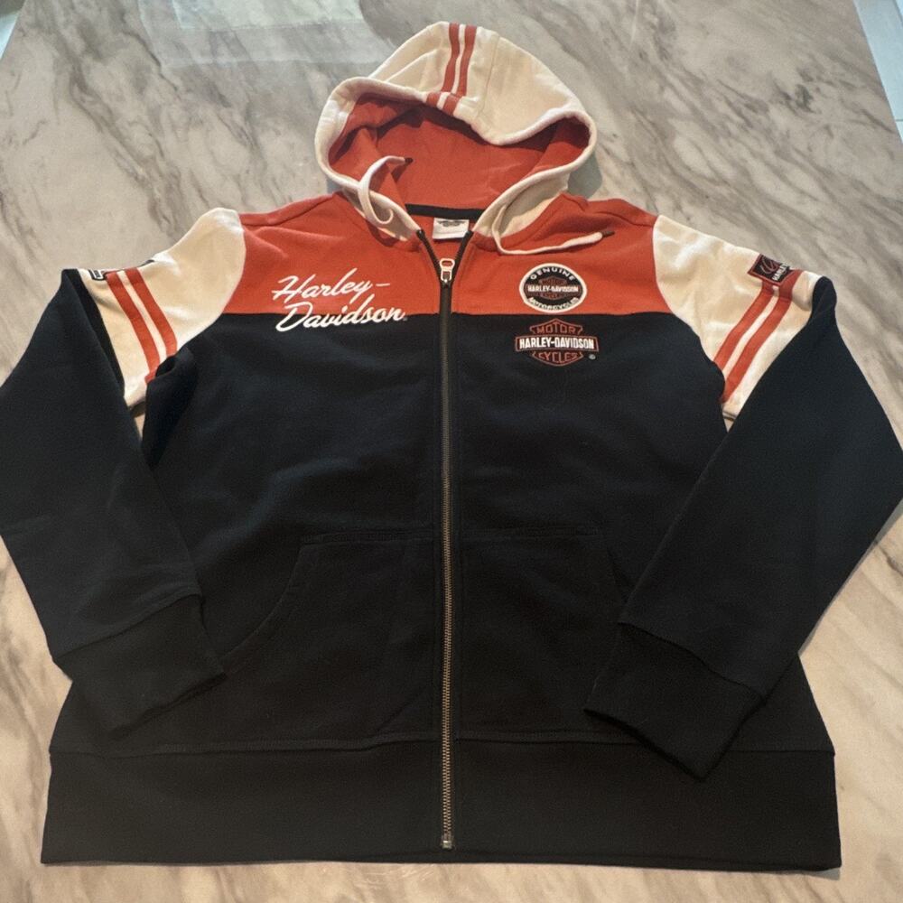 Harley-Davidson Genuine Motorclothes Men’s M Full Zip Fleece Hoodie Pockets
